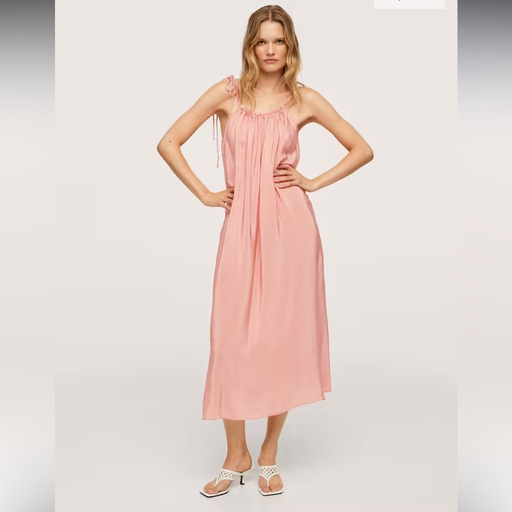 NWT MANGO dress-Ruched straps dress